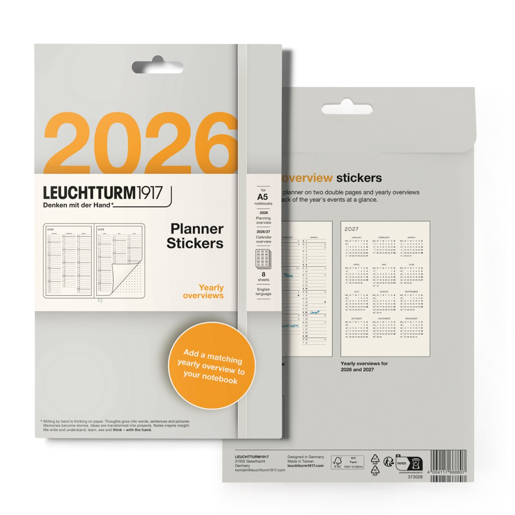 Leuchtturm1917 Sticker 2026, Yıllık