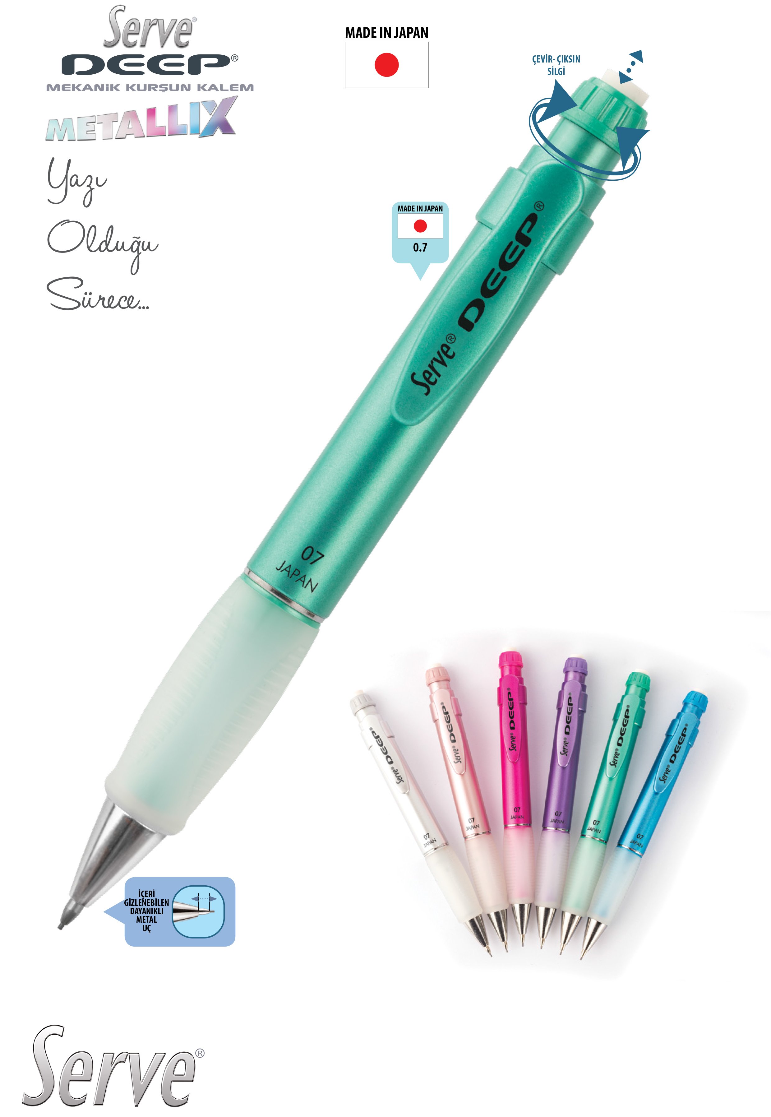 The Metallic Server Deep Mechanical Pencil 0 7 Mm Tipped Pen
