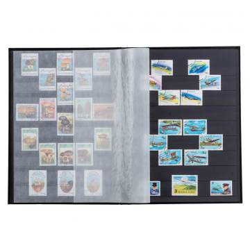 Leuchtturm BASIC Stamp Black Book étage, Couverture rigide, 16 feuilles Page 32 - Bleu - A4 +