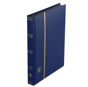 Leuchtturm Pul Defteri BASIC Siyah Zemin, Sert Kapak, 16 Yaprak 32 Sayfa - Mavi - A5