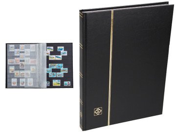 Leuchtturm Pul Defteri BASIC Siyah Zemin, Sert Kapak, 16 Yaprak 32 Sayfa - Siyah - A4+