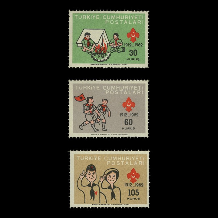 50th Anniversary of Turkish Scouting (July 22, 1962) - Republic of Turkey Stamp Collection