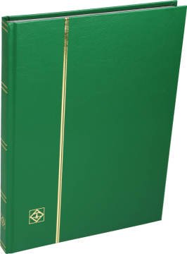 Leuchtturm BASIC Stamp Black Book étage, Couverture rigide, 32 Page 16 Feuille - Vert - A4 +