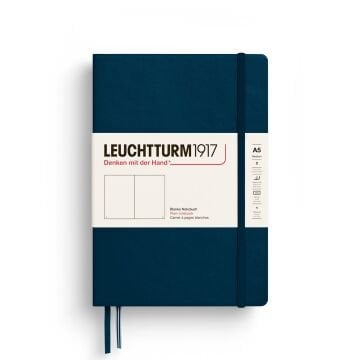 Leuchtturm1917 Not Defteri Orta Boy (A5), Sert Kapak, 251 Numaralandırılmış Sayfa, Derin Deniz - Düz