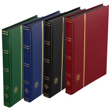 Leuchtturm Pul Defteri BASIC Siyah Zemin, Sert Kapak, 16 Yaprak 32 Sayfa - Yeşil - A5