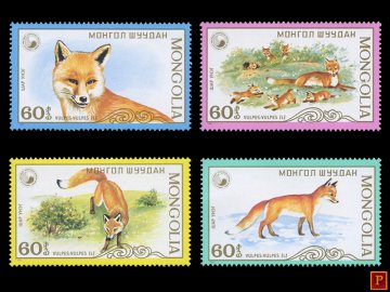 PULKO HistorY 1970 Moğolistan - 1987 - Hayvan Temalı Pul Koleksiyonu (Tilki)