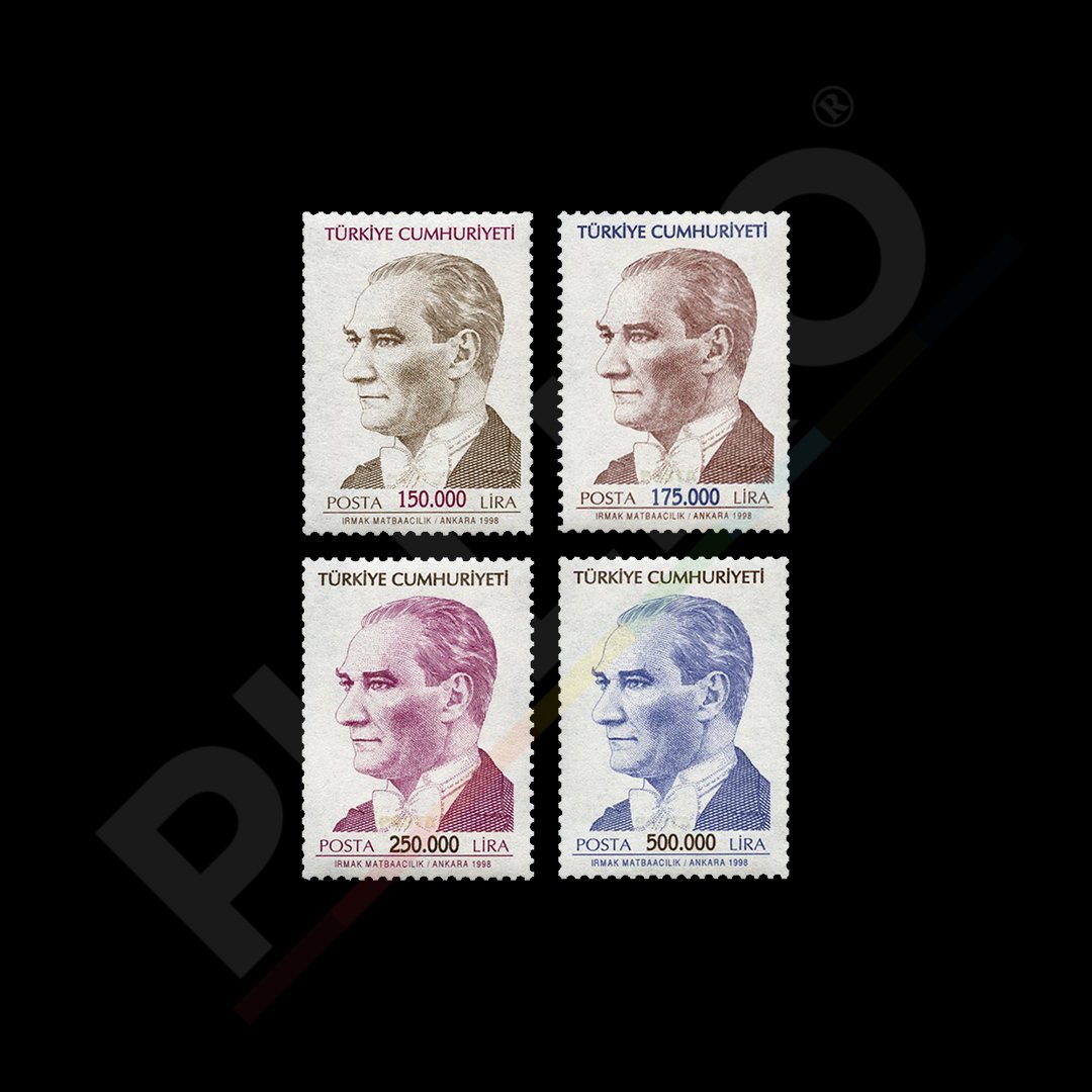 Atatürk Portreli Sürekli Seri (20 Ağustos 1998) - Türkiye Cumhuriyeti Pul Koleksiyonu