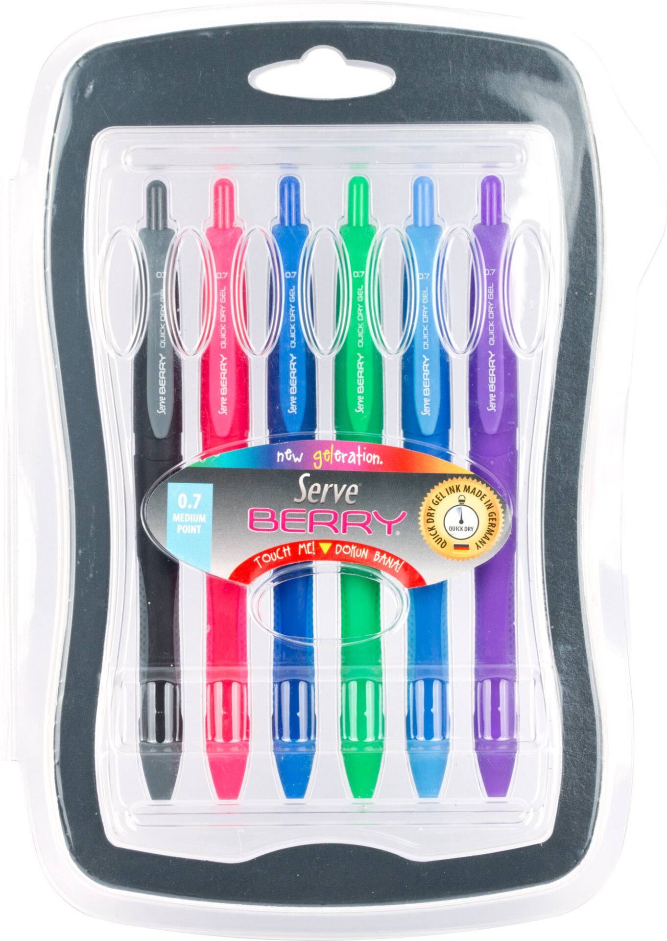 SERVE Berry Hızlı Kuruyan Jel Kalem 0.7 mm 6'lı Set