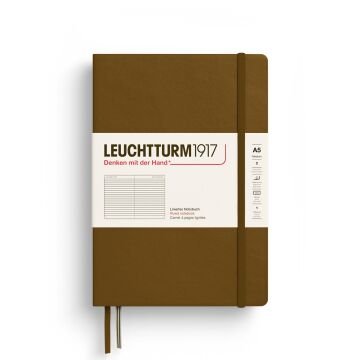 Leuchtturm1917 Not Defteri Orta Boy (A5), Sert Kapak, 251 Numaralandırılmış Sayfa, Baharat Kahvesi - Çizgili