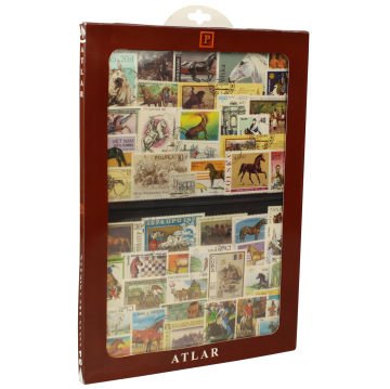 PULKO HistorY 1970 100 Çeşit Damgalı Pul Koleksiyonu Atlar