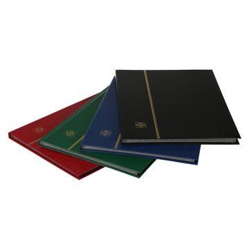 Leuchtturm Pul Defteri BASIC Siyah Zemin, Sert Kapak, 8 Yaprak 16 Sayfa - Mavi - A4+