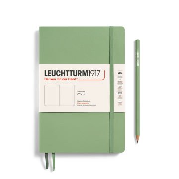 Leuchtturm1917 Not Defteri Orta Boy (A5), Yumuşak Kapak, 121 Numaralandırılmış Sayfa, Adaçayı - Düz