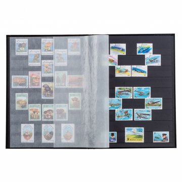 Leuchtturm Pul Defteri BASIC Siyah Zemin, Sert Kapak, 8 Yaprak 16 Sayfa - Siyah - A4+