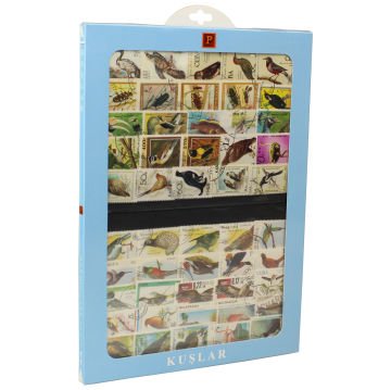 PULKO HistorY 1970 100 Çeşit Damgalı Pul Koleksiyonu Kuşlar
