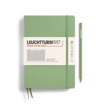 Leuchtturm1917 Not Defteri Orta Boy (A5), Sert Kapak, 251 Numaralandırılmış Sayfa, Ada Çayı - Kareli