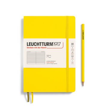 Leuchtturm1917 Not Defteri Orta Boy (A5), Yumuşak Kapak, 121 Numaralandırılmış Sayfa, Limon Sarı - Çizgili