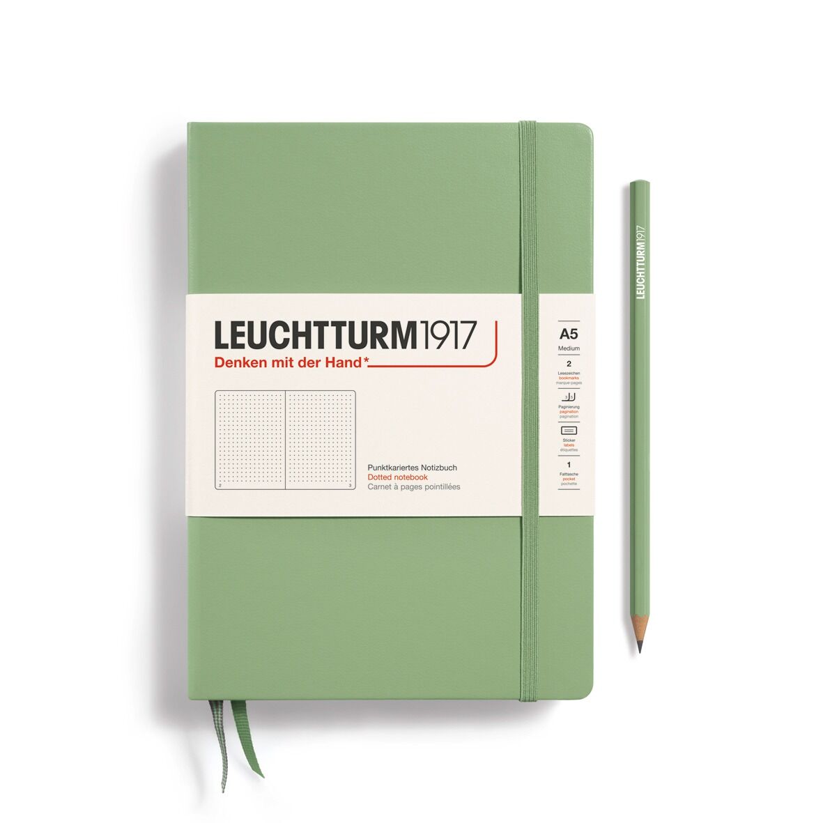 Leuchtturm1917 Not Defteri Orta Boy (A5), Sert Kapak, 251 Numaralandırılmış Sayfa, Ada Çayı - Noktalı