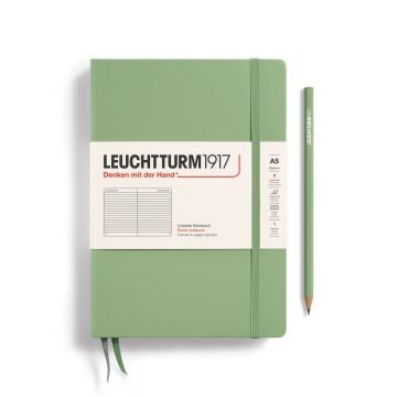 Leuchtturm1917 Not Defteri Orta Boy (A5), Sert Kapak, 251 Numaralandırılmış Sayfa, Ada Çayı - Çizgili