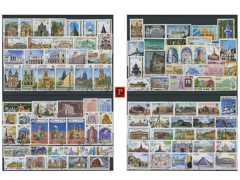 PULKO HistorY 1970 100 Çeşit Damgalı Pul Koleksiyonu Mimari