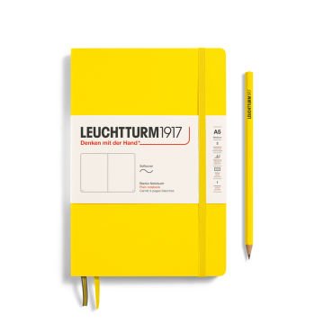Leuchtturm1917 Not Defteri Orta Boy (A5), Yumuşak Kapak, 121 Numaralandırılmış Sayfa, Limon Sarı - Düz