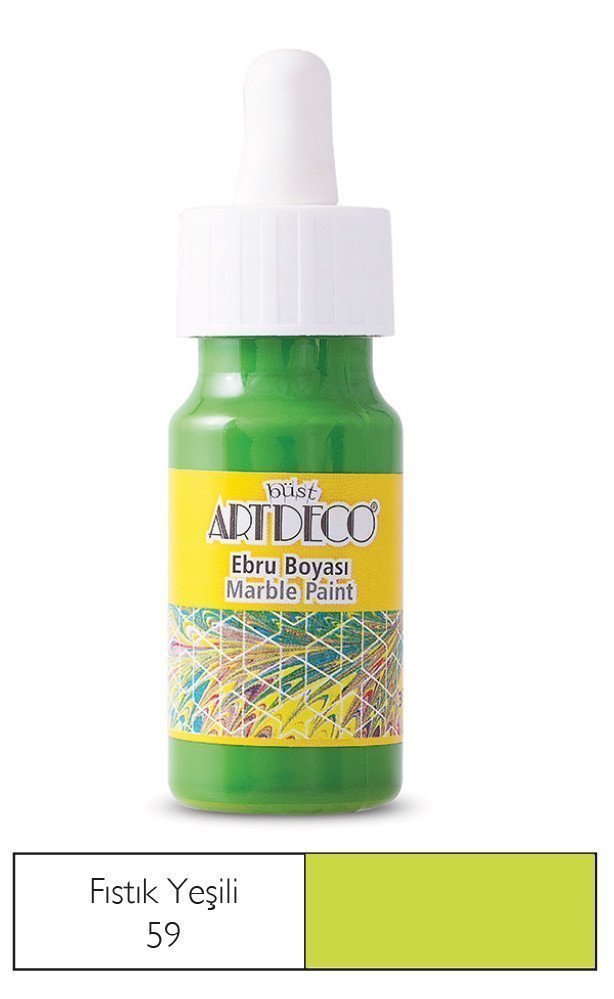 Lisans ARTDECO Ebru Boyası 30 ml, Fıstık Yeşili