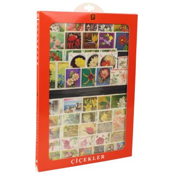 PULKO HistorY 1970 100 Çeşit Damgalı Pul Koleksiyonu Çiçekler