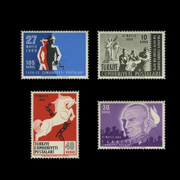 27 Mayıs İnkılabı (1 Aralık 1960) - Türkiye Cumhuriyeti Pul Koleksiyonu