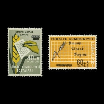 Общий сельскохозяйственный перепись (14 апреля 1963) - Республика Турция Марка Коллекция