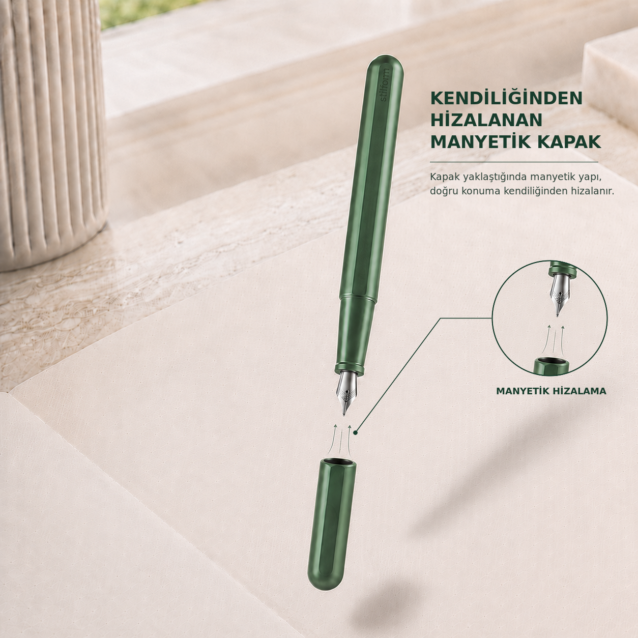 Stilform INK kendiliğinden hizalanan manyetik kapak sistemi