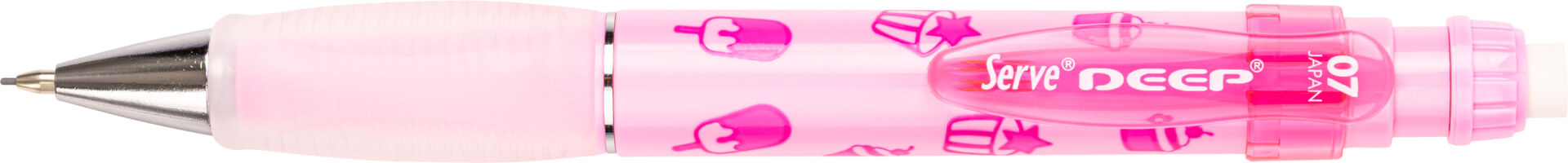 SERVE Deep Tatlı Temalı Mekanik Kurşun Kalem 0.7 mm, Şeker Pembe (Cupcake & Dondurma)