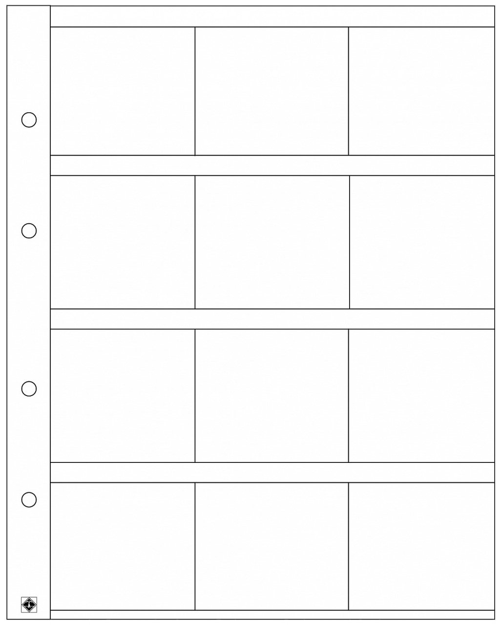 Leuchtturm OPTIMA Madeni Para Yaprakları, 50x50mm - 12 Cep'li ''MATRIX'' Karton Kapamaları için