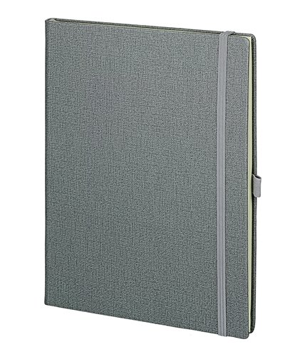 PULKO Notebook Not Defteri, (19x25cm), Termo Deri, 192 Sayfa, Düz, 001 Gri