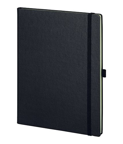 PULKO Notebook Not Defteri, (19x25cm), Termo Deri, 192 Sayfa, Düz, 001 Siyah