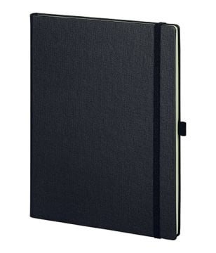 PULKO Notebook Not Defteri, (19x25cm), Termo Deri, 192 Sayfa, Düz, 001 Siyah
