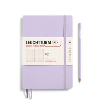 Leuchtturm1917 Not Defteri Orta Boy (A5), Yumuşak Kapak, 121 Numaralandırılmış Sayfa, Leylak - Noktalı