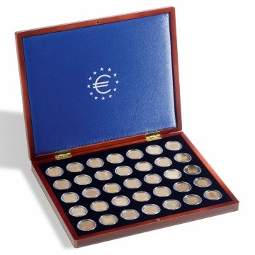 Leuchtturm VOLTERRA UNO de Luxe EURO Madeni Para Özel Sunum Kutusu, 2 Euro'lar için 35 Adet Kapasiteli