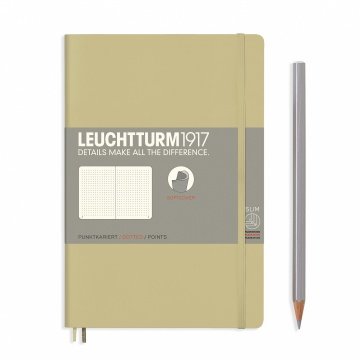 Leuchtturm1917 Not Defteri Çanta Boy (B6+), Yumuşak Kapak, 123 Numaralandırılmış Sayfa, Kum Gri - Noktalı