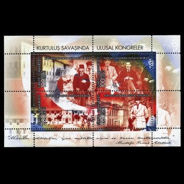 Kurtuluş Savaşında Ulusal Kongreler Hatıra Bloğu  (22 Haziran 1999) - Türkiye Cumhuriyeti Pul Koleksiyonu