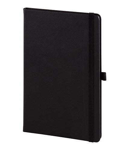 PULKO Notebook Not Defteri, (13x21cm), Termo Deri, Sert Kapak,  192 Sayfa, Çizgili, 014 Siyah