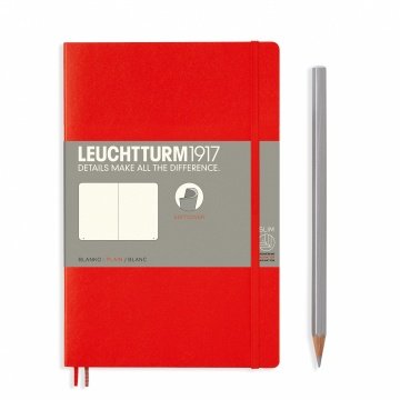 Leuchtturm1917 Not Defteri Çanta Boy (B6+), Yumuşak Kapak, 123 Numaralandırılmış Sayfa, Kırmızı - Düz