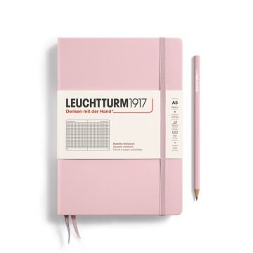 Leuchtturm1917 Not Defteri Orta Boy (A5), Sert Kapak, 251 Numaralandırılmış Sayfa, Pudra - Kareli