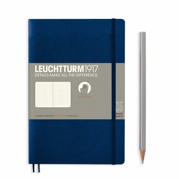 Leuchtturm1917 Not Defteri Çanta Boy (B6+), Yumuşak Kapak, 123 Numaralandırılmış Sayfa, Lacivert - Noktalı