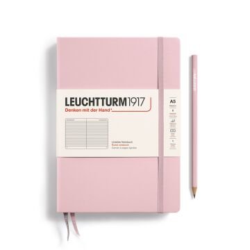 Leuchtturm1917 Not Defteri Orta Boy (A5), Sert Kapak, 251 Numaralandırılmış Sayfa, Pudra - Çizgili