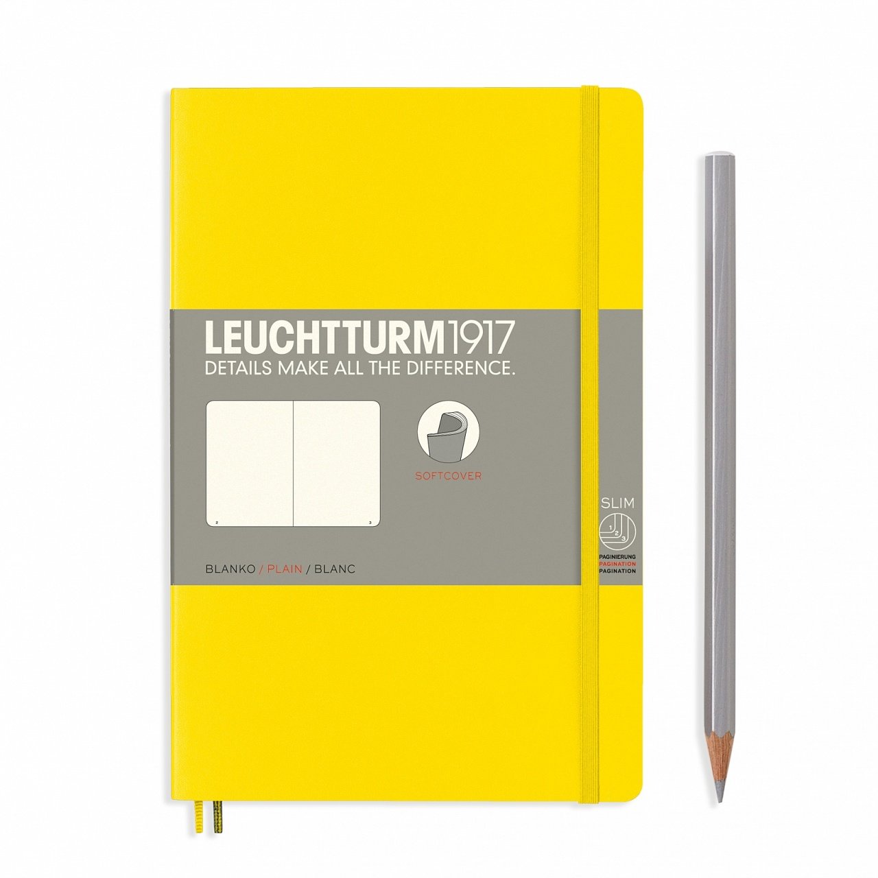Leuchtturm1917 Not Defteri Çanta Boy (B6+), Yumuşak Kapak, 123 Numaralandırılmış Sayfa, Limon Sarı - Düz