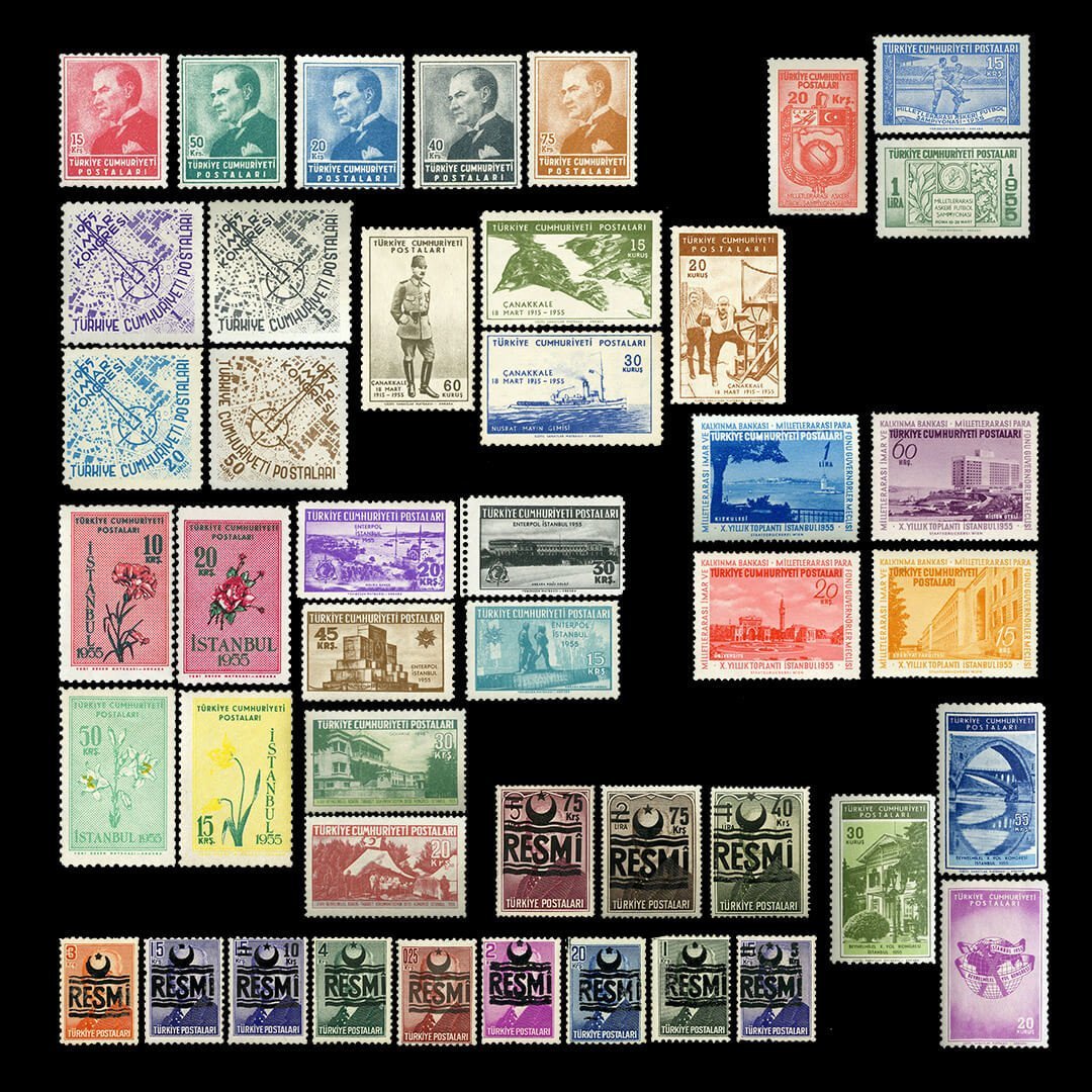 Türkiye Cumhuriyeti Pul Koleksiyonu - 1955 Yıl Seti