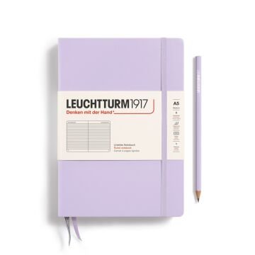 Leuchtturm1917 Not Defteri Orta Boy (A5), Sert Kapak, 251 Numaralandırılmış Sayfa, Leylak - Çizgili