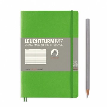 Leuchtturm1917 Not Defteri Çanta Boy (B6+), Yumuşak Kapak, 123 Numaralandırılmış Sayfa, Taze Yeşil - Çizgili