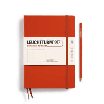 Leuchtturm1917 Not Defteri Orta Boy (A5), Sert Kapak, 251 Numaralandırılmış Sayfa, Tilki Kırmızısı - Düz