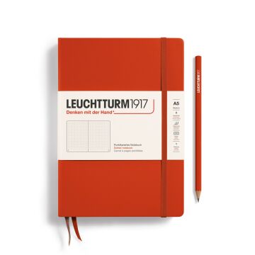 Leuchtturm1917 Not Defteri Orta Boy (A5), Sert Kapak, 251 Numaralandırılmış Sayfa, Tilki Kırmızısı - Noktalı