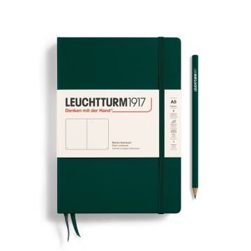 Leuchtturm1917 Not Defteri Orta Boy (A5), Sert Kapak, 251 Numaralandırılmış Sayfa, Orman Yeşili - Düz